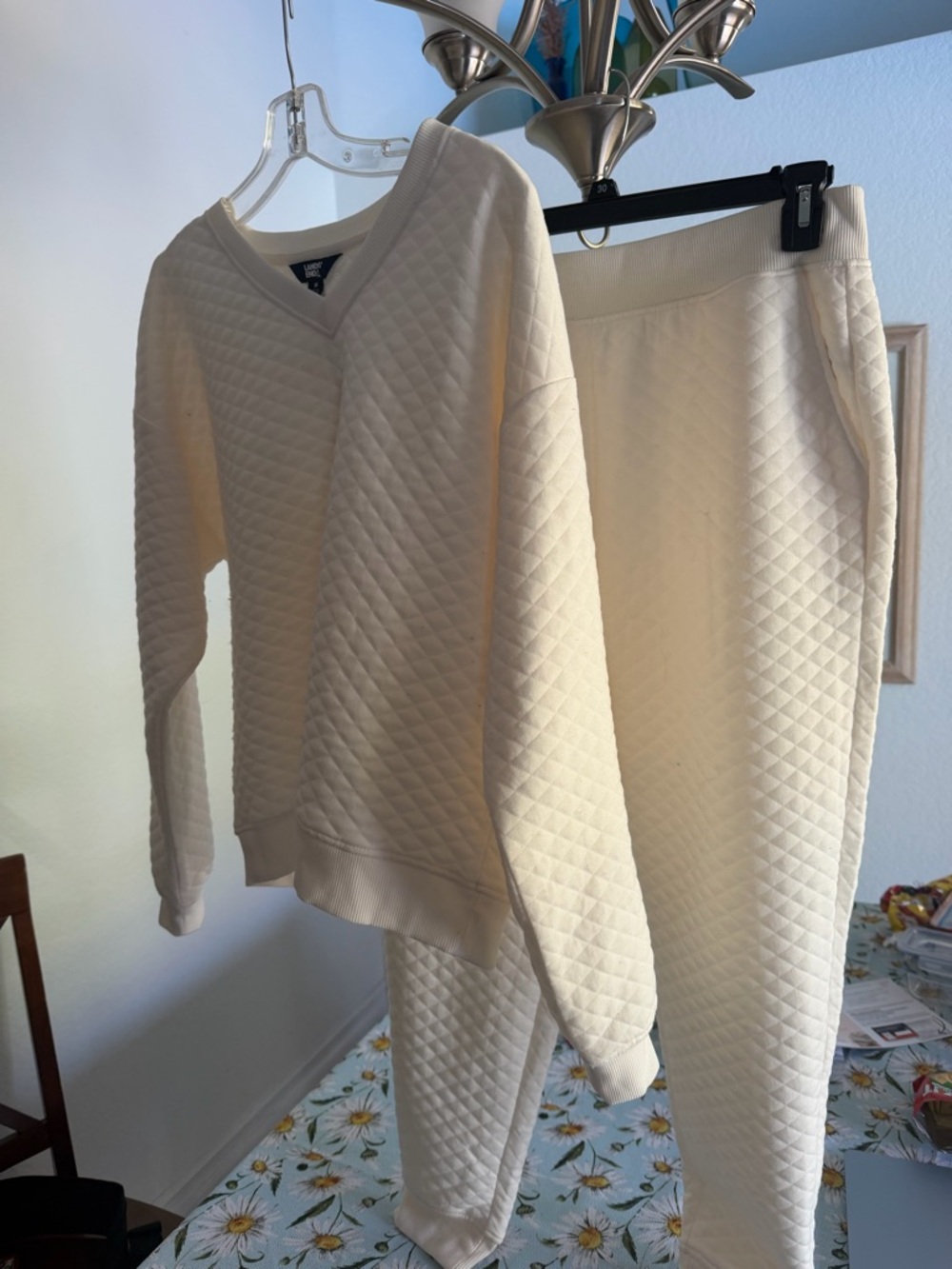 Lands' End Cream Quilted Pullover Set - Picture 2 of 7